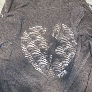 Rhinestone VS pink gray sweat suit